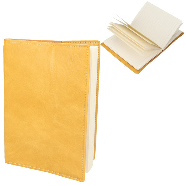 Gisela Graham Leather Effect Notebook A6 - Mustard