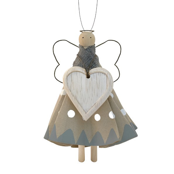 East of India Dolly Peg Angel - Grey