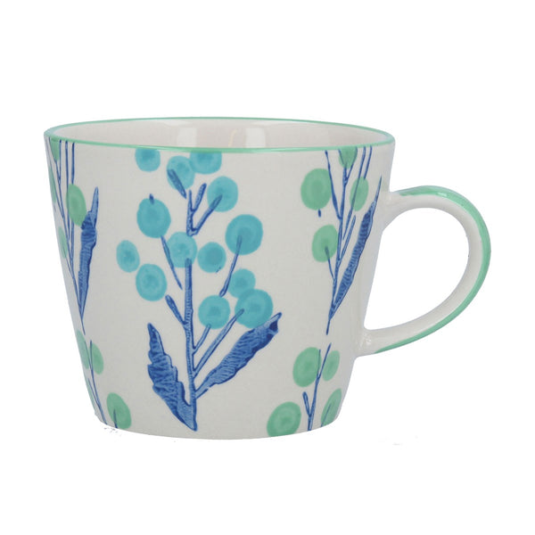 Gisela Graham Ceramic Mug 12.5cm - Blue Wattle