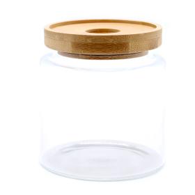 Ancient Wisdom Cottage Bamboo Glass Jar - 10cm
