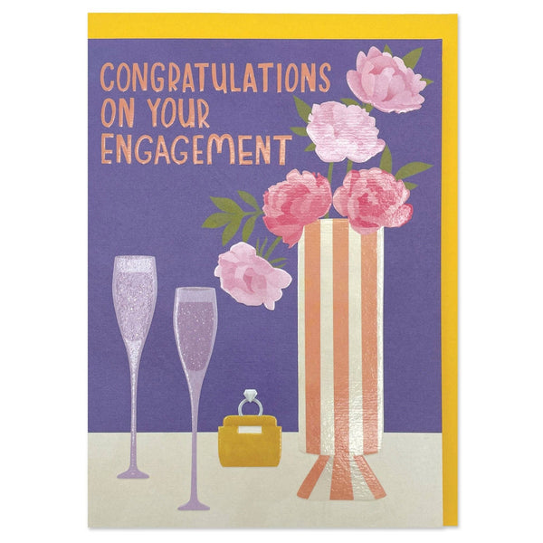 Raspberry Blossom Congratulations On Your Engagement' Card