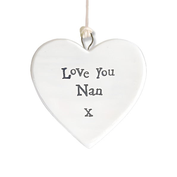 East of India Porcelain Heart - Love You Nan