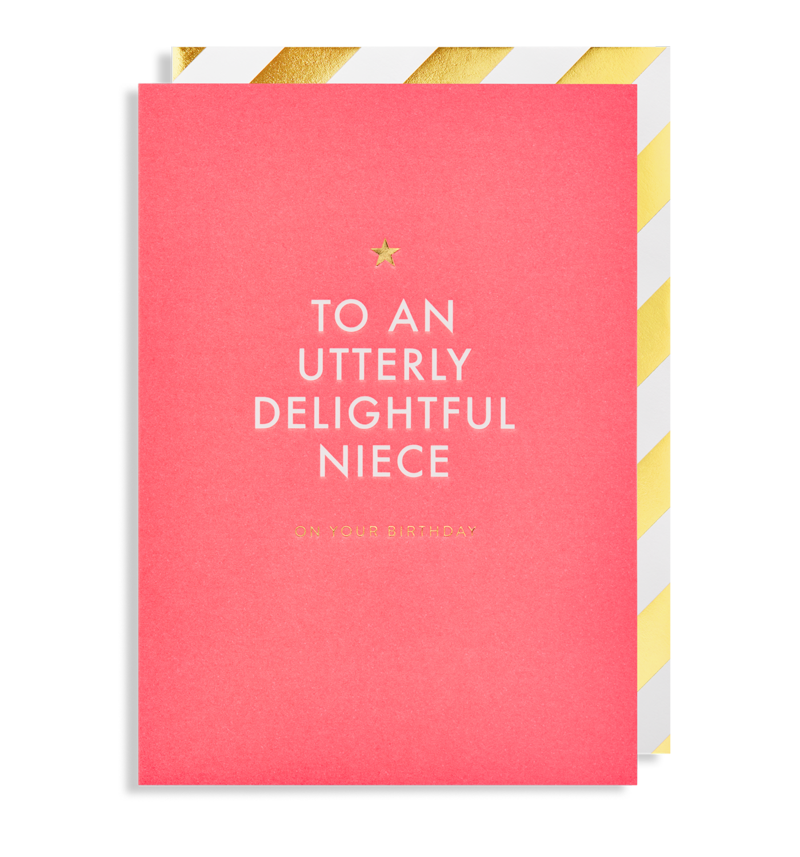 Utterly Delightful Niece Greeting Card - Lagom Design