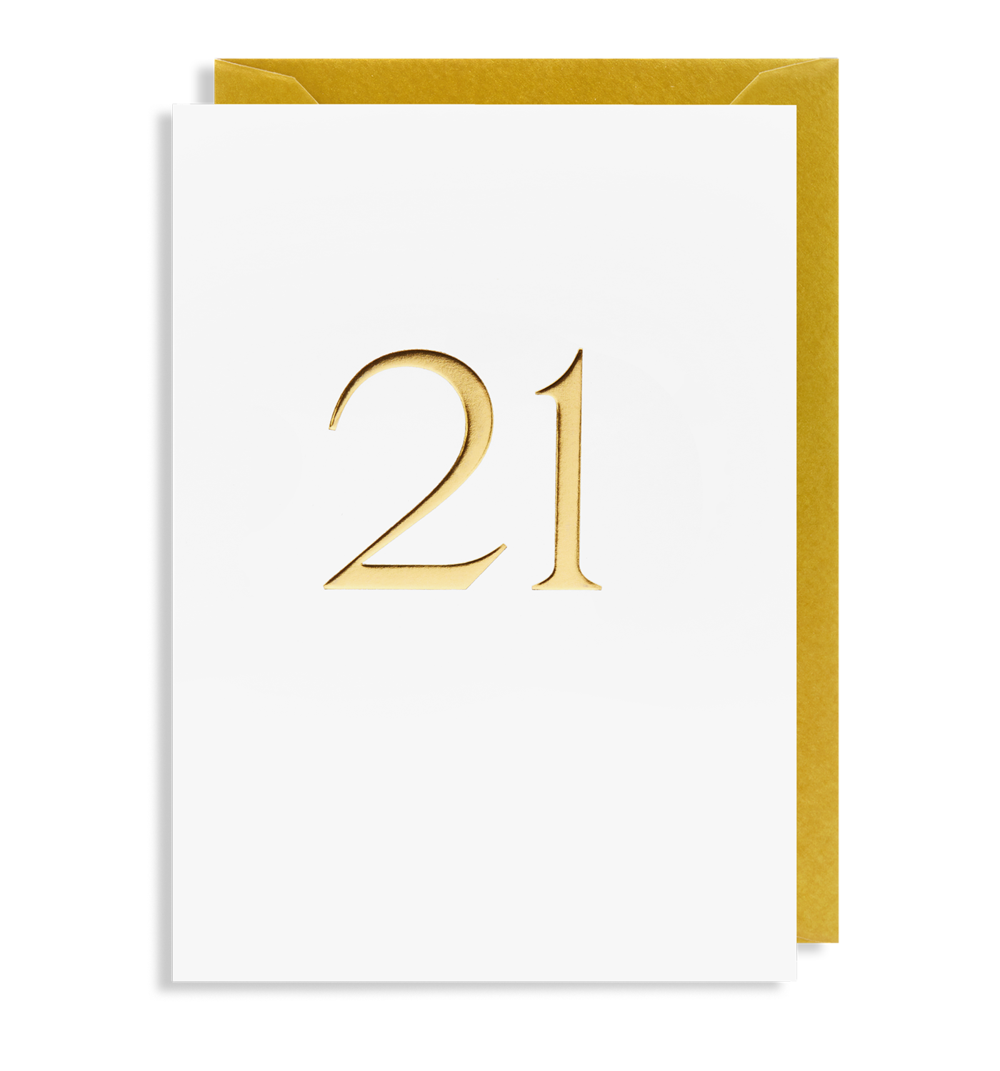 21 Gold Greetings Card - Lagom Design