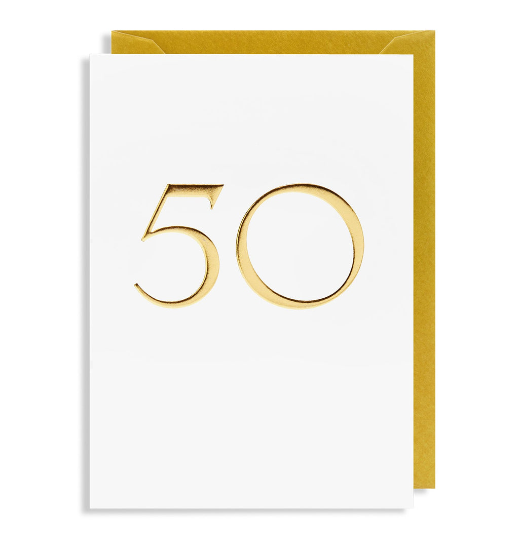 Age 50 Gold Greetings Card - Lagom Design
