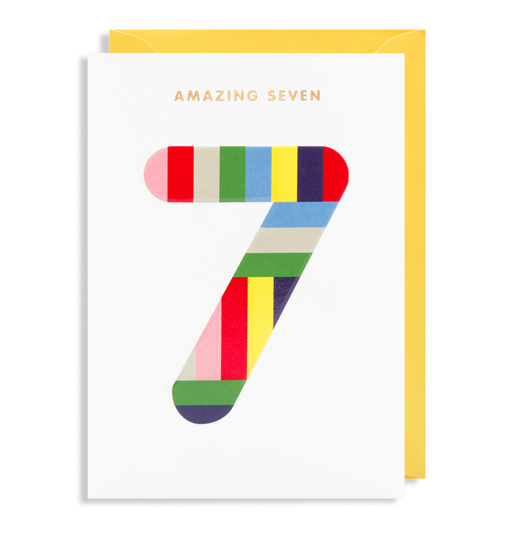 7 Coloured Stripe Greeting Card - Lagom Design