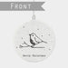 Flat porcelain bauble - Christmas robin - Mrs Best Paper Co.