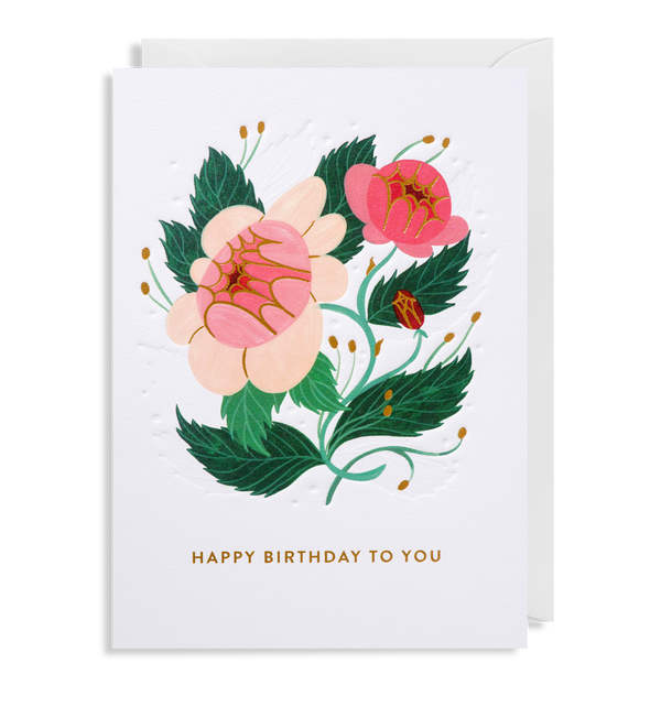 Pink Wildflowers Greetings Card - Lagom Design
