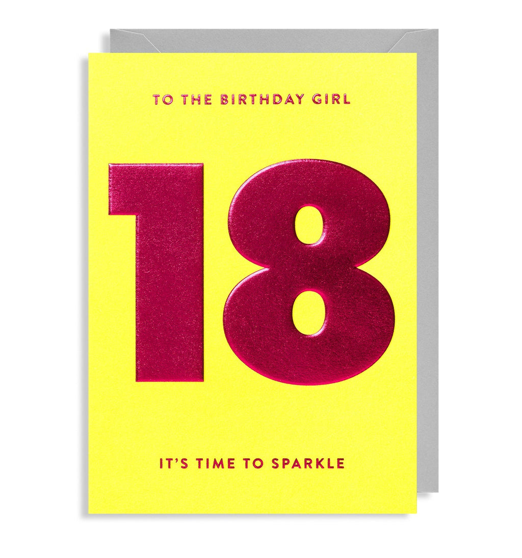 Its Time To Sparkle Age 18 Birthday Card - Lagom Design