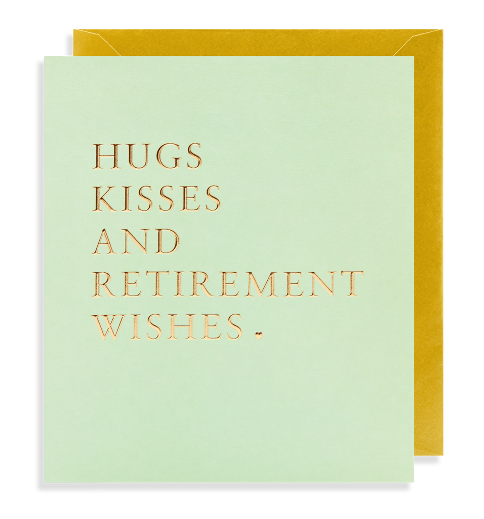 Hugs Kisses & Retirement Wishes Greeting Card - Lagom Design