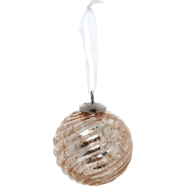 Rose Gold Glass Bauble Decoration
