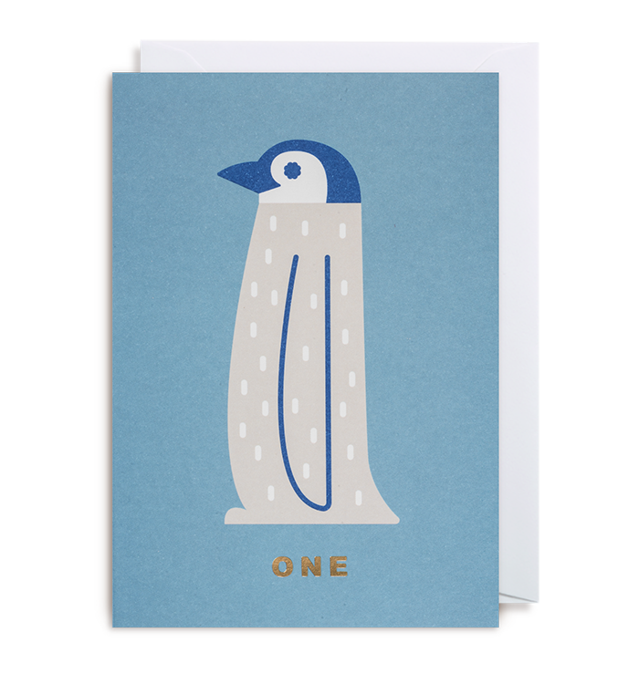 Penguin Age 1 Birthday Card - Lagom Design