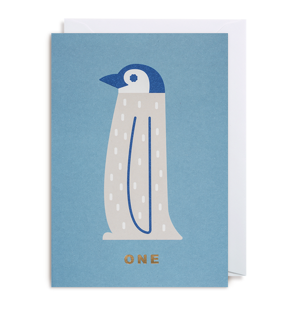 Penguin Age 1 Birthday Card - Lagom Design