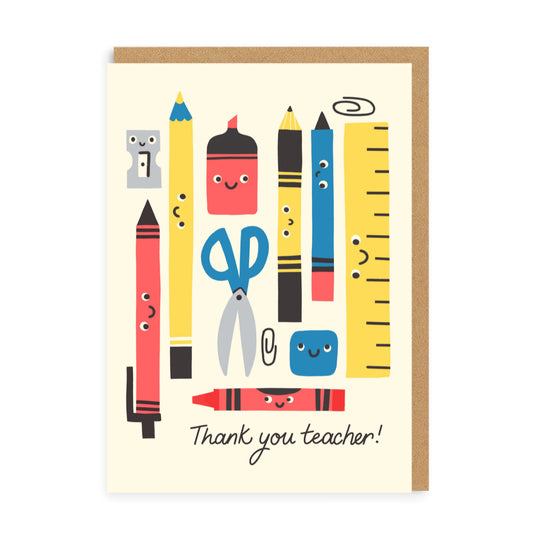 Ohh Deer Thank You Teacher Stationery Greeting Card