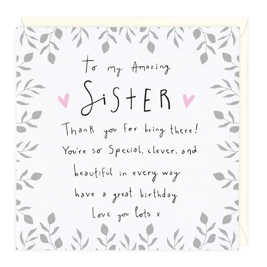 Whistlefish Amazing Sister Birthday Card