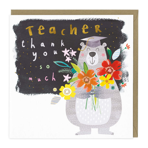 Whistlefish Teacher Bear Thank You Card