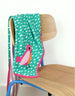Toby Tiger Organic Bird Applique Blanket Green - Mrs Best Paper Co.