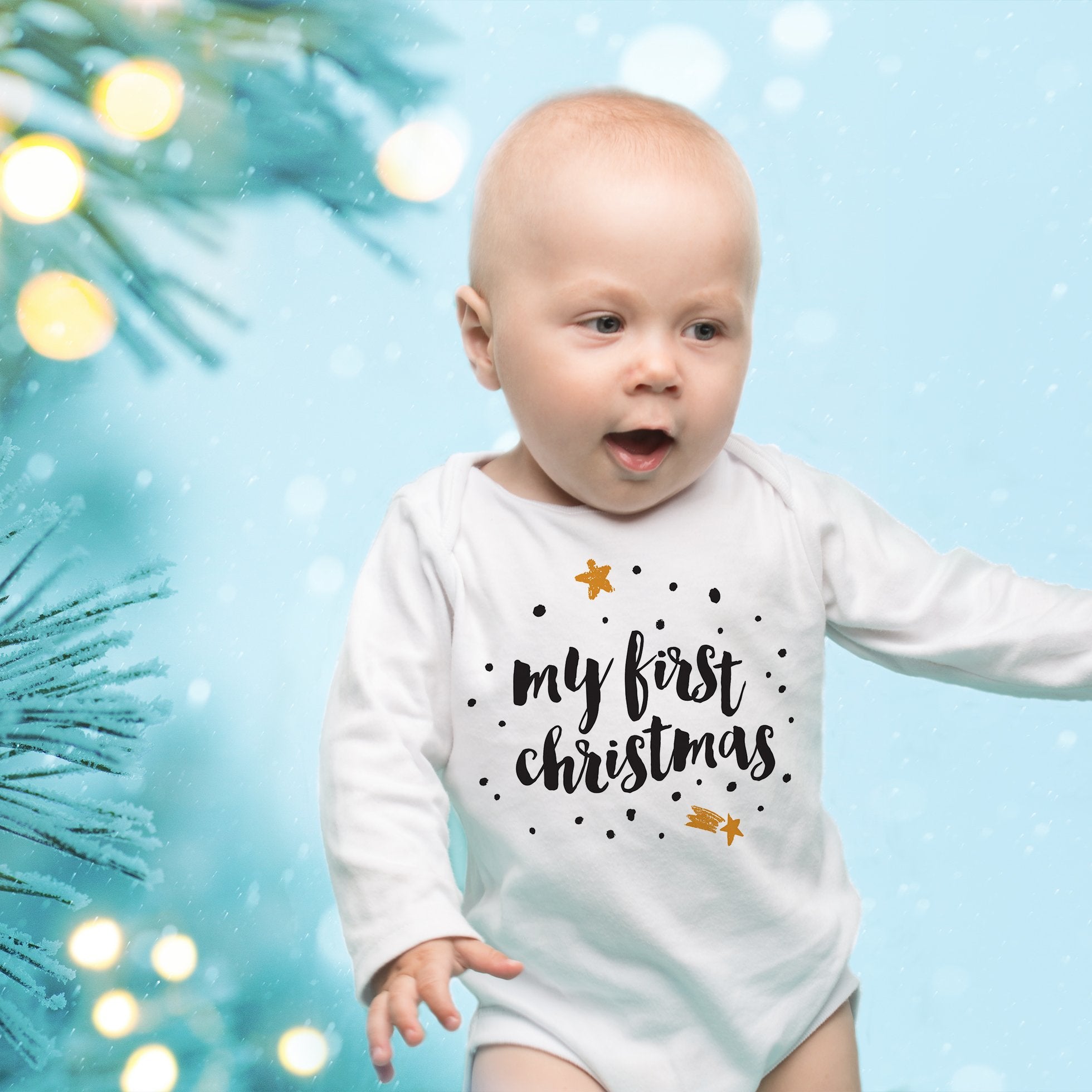 My First Christmas Baby's First Christmas Outfit, Monochrome