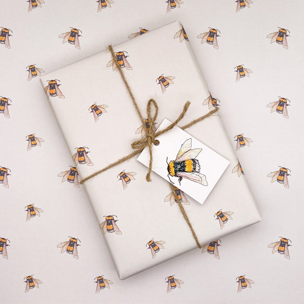 Bee Wrapping Paper & Matching Gift Tag