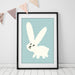 SALE 50% OFF - Mrs Best Paper Co Blue Rabbit Children's Art Print