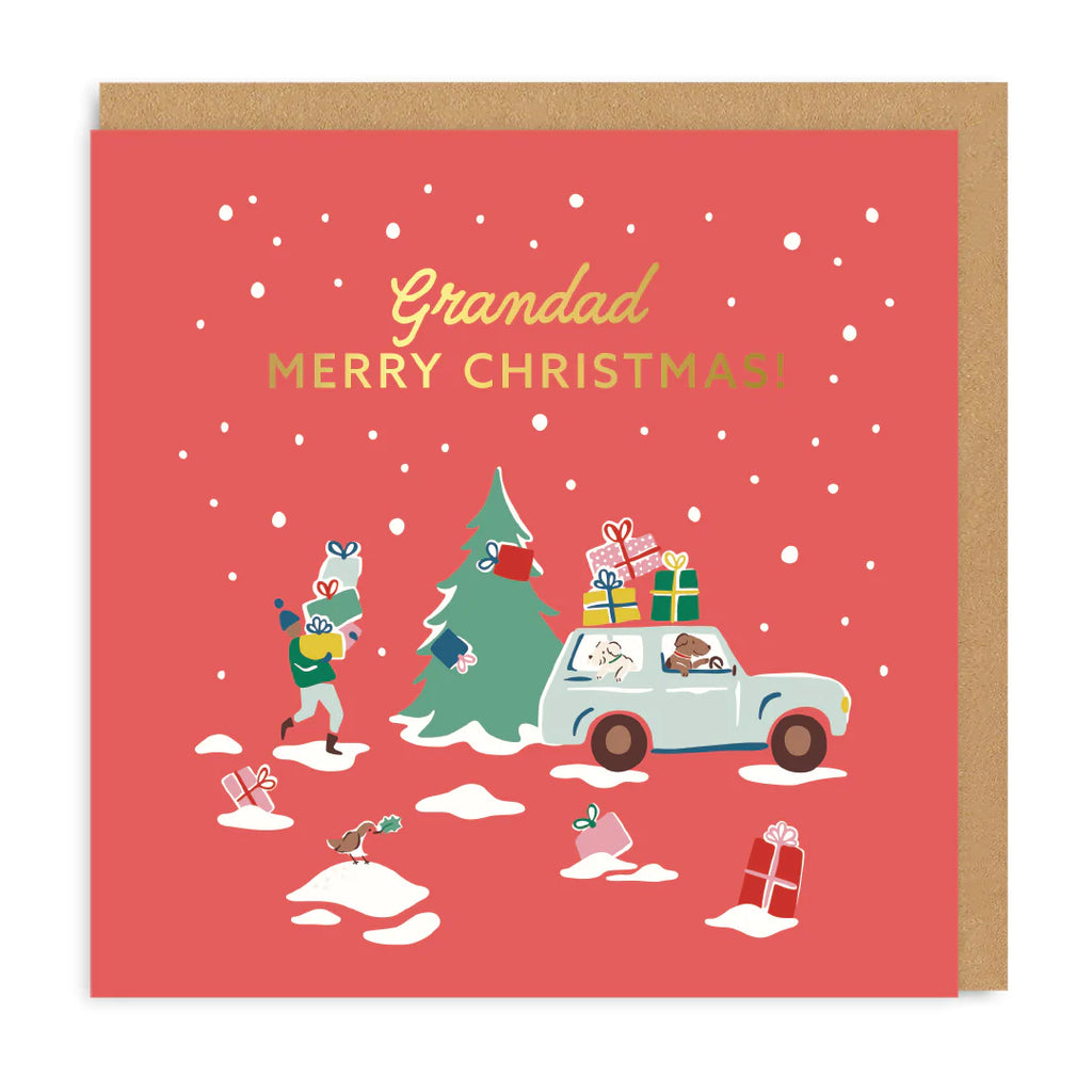 Ohh Deer Grandad Car Merry Christmas Square Card