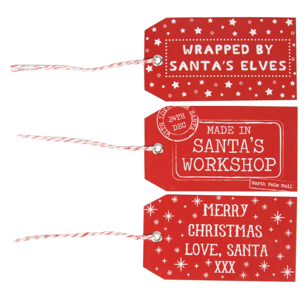SALE 50% OFF -  Sass & Belle Red Santas Workshop Gift Tags - Set of 15
