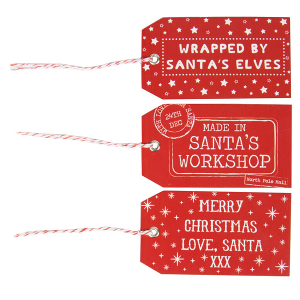 Sass & Belle Red Santas Workshop Gift Tags - Set of 15