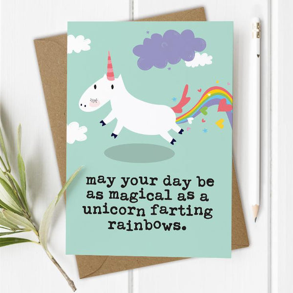 Magical Unicorn Farting - Birthday Card