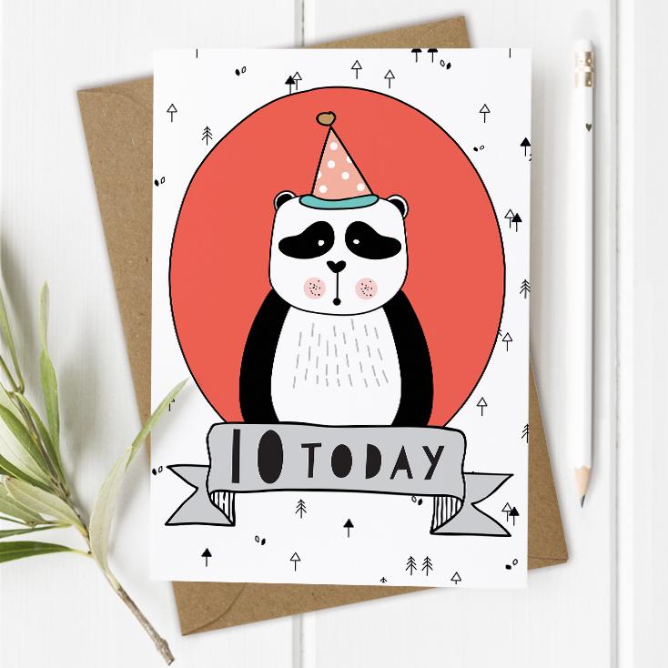 Age 10 Birthday Card - Panda