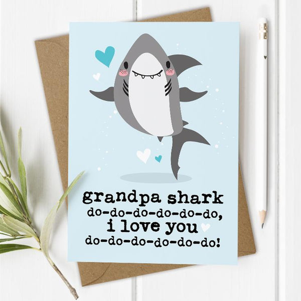Grandpa / Grandad Shark I/We Love You Card