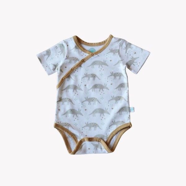 Elephant Moon Shoulder Snap Short Sleeved Onesie – Ari Aardvark – 12-18 Months