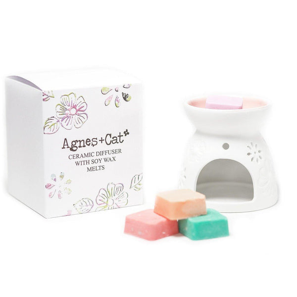 Ceramic Aroma Diffuser Atomiser with Soy Wax Melts - Mrs Best Paper Co.