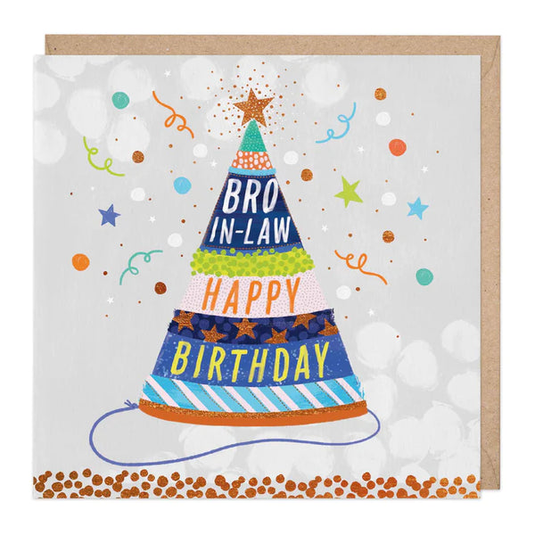 Whistlefish Party Hat Brother in Law Birthday Card