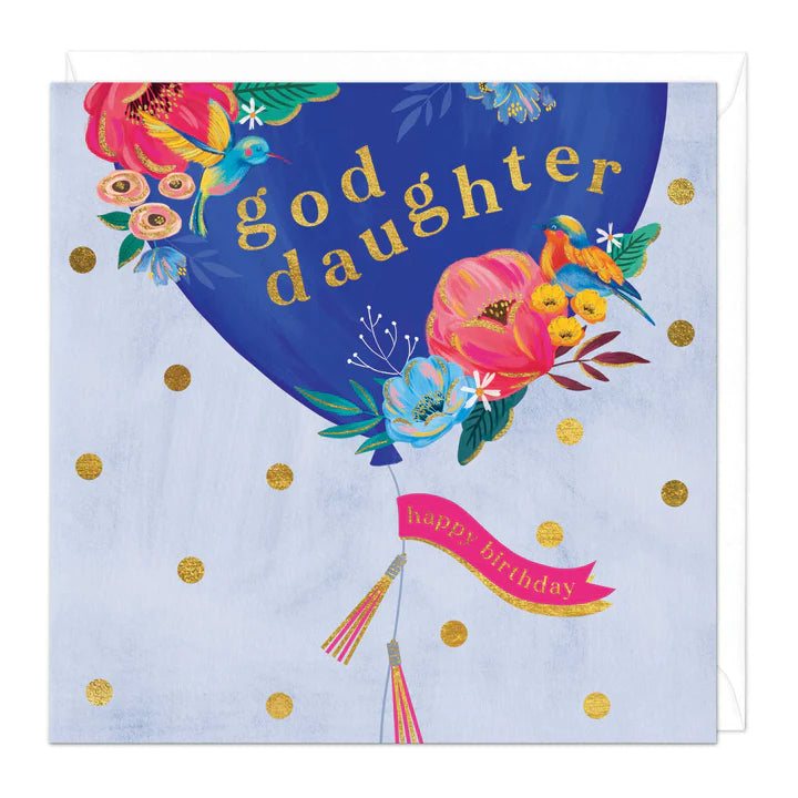 Whistlefish God Daughter Balloon Birthday Card