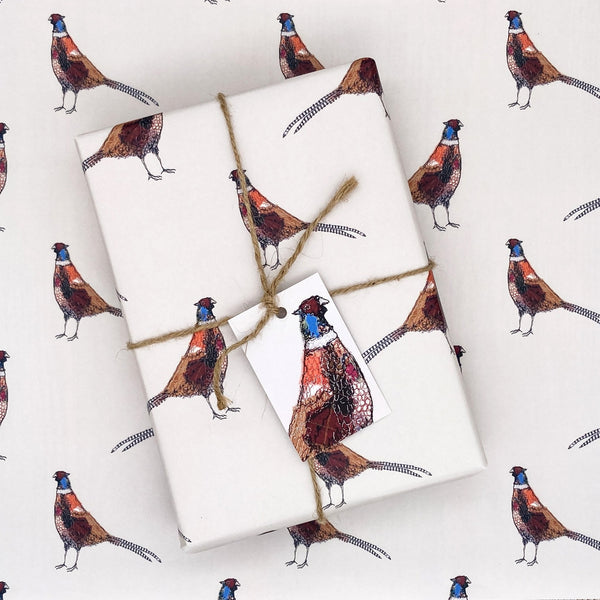 Furtive Field Pheasant Wrapping Paper & Matching Gift Tag