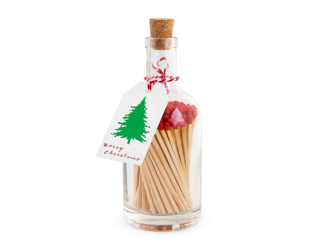 Archivist Glass Bottles of Extra-Long Matches - Christmas Tree