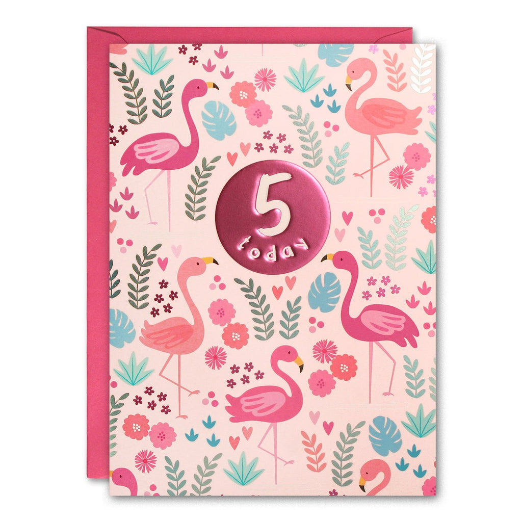 James Ellis Age 5 Flamingos Card