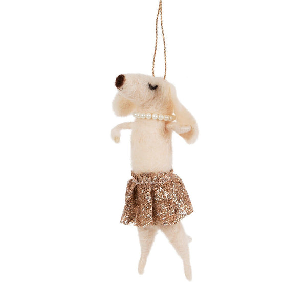 Sass & Belle Magic Fairy Dog In Tutu Felt Hanging Decoration