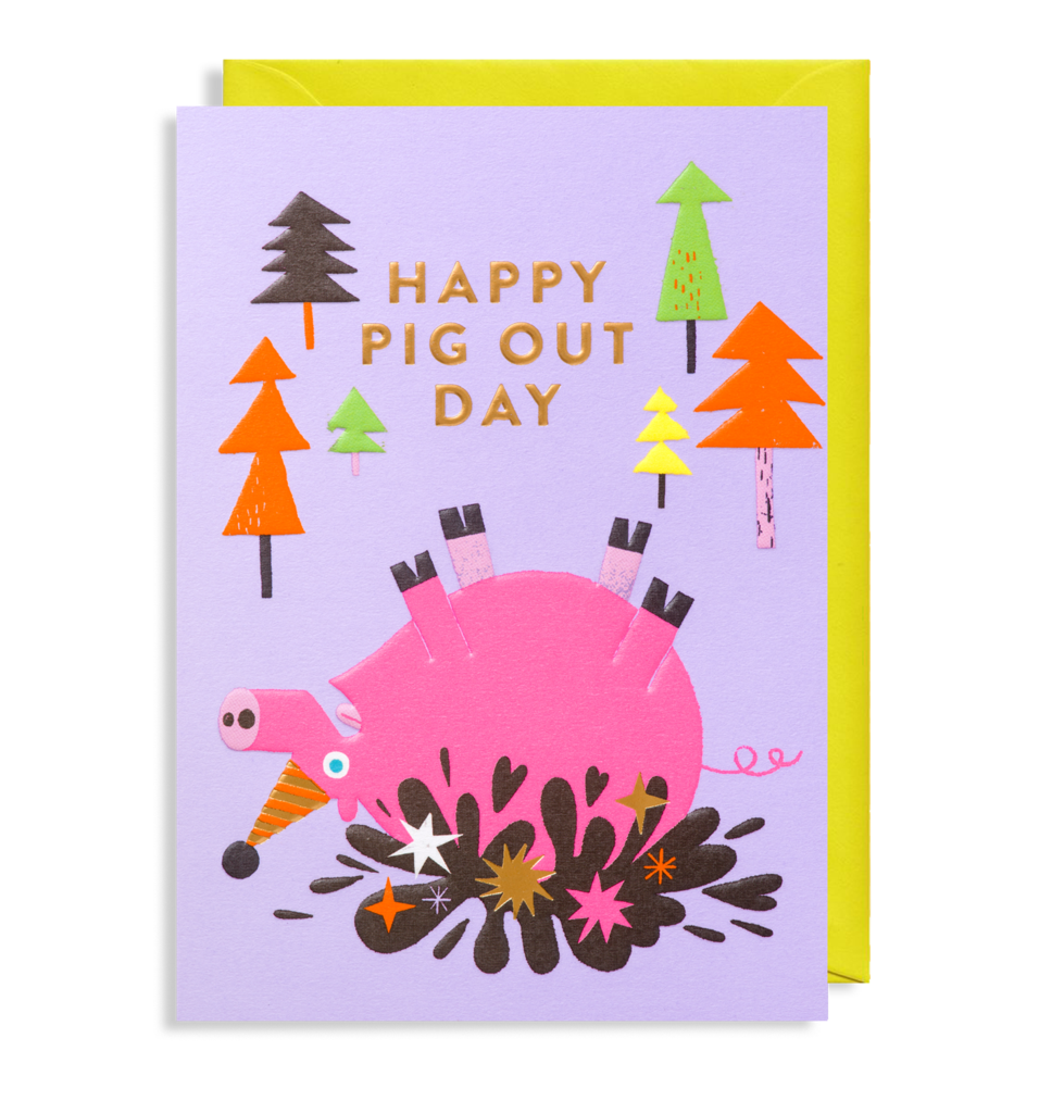 Greeting Card Happy Pig Out - Lagom Design