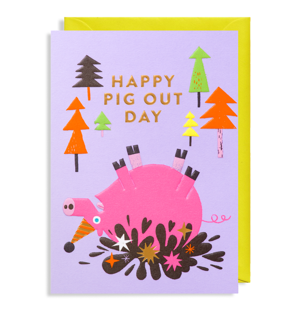 Greeting Card Happy Pig Out - Lagom Design