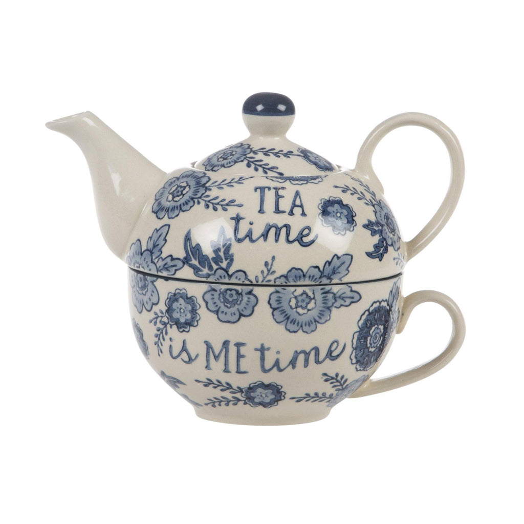 Blue Willow Floral Tea For One - Mrs Best Paper Co.