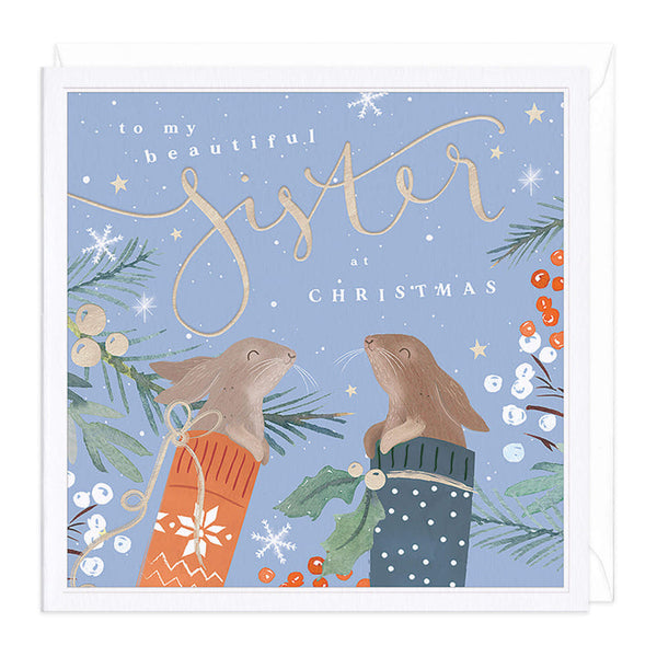 Whistlefish To My Beautiful Sister Luxury Christmas Card