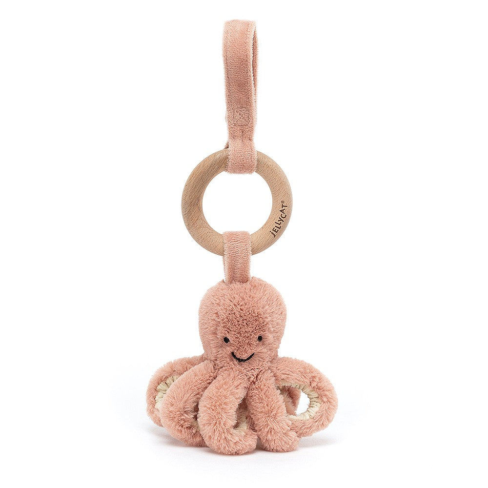 Jellycat Odell Octopus Wooden Ring Toy - One Size