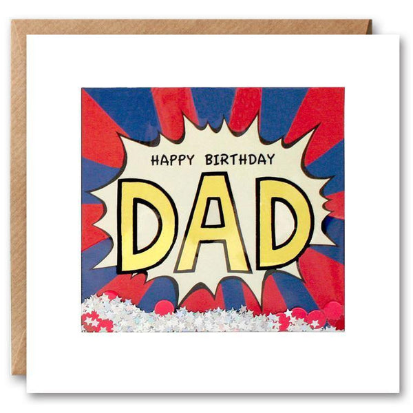 PK2608 - Dad Birthday Kapow Shakies Card - Mrs Best Paper Co.