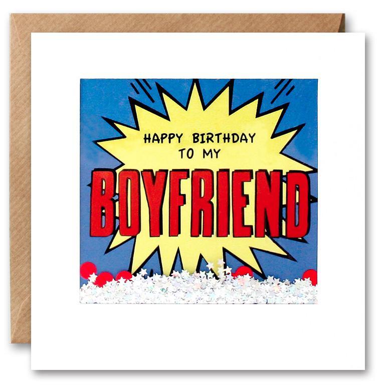 James Ellis Happy Birthday To My Boyfriend Paper Shakies Card