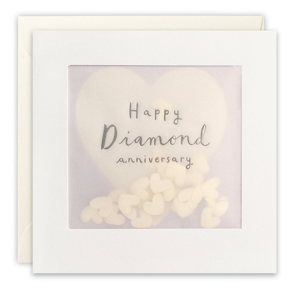 James Ellis Diamond Anniversary Heart Paper Shakies Card
