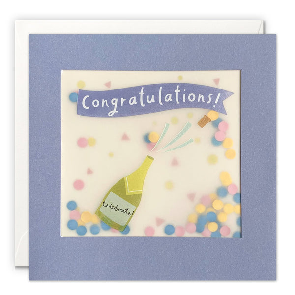 James Ellis Congratulations Popping Champagne Paper Shakies Card