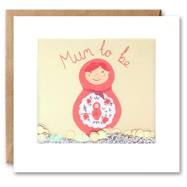 PS2406 - Russian Doll Mum to Be Shakies Card - Mrs Best Paper Co.