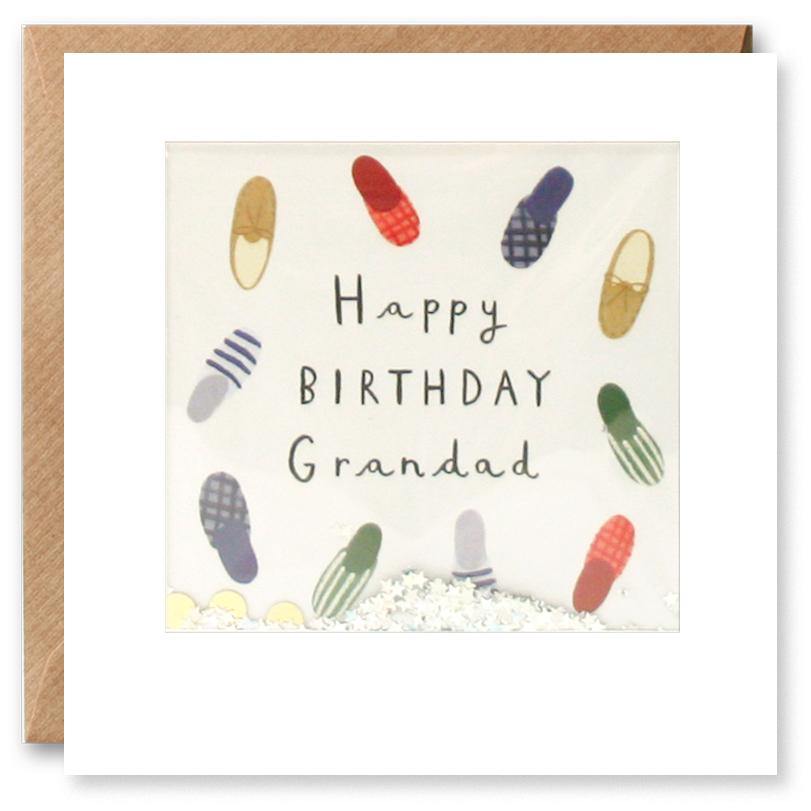 PT2874 - Grandad Slippers Birthday Shakies Card - Mrs Best Paper Co.