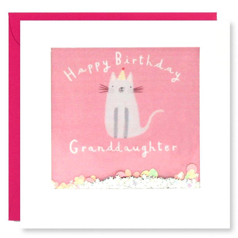 PT2875 - Granddaughter Cat Birthday Shakies Card - Mrs Best Paper Co.